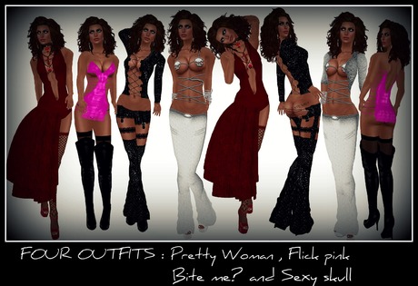 Second Life Marketplace - ~~KDee's~~ FOUR OUTFITS Pretty woman, flick pink